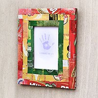 Recycled material photo frame,