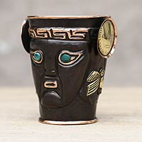 Bronze and copper vase Ceremony Peru
