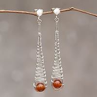 Agate dangle earrings,
