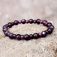 Amethyst and ceramic stretch bracelet,