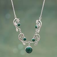 Chrysocolla pendant necklace,