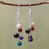 Multigem waterfall earrings,
