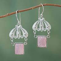 Rhodonite filigree earrings,