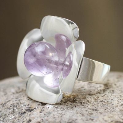 Amethyst Silver Ring Artisan Jewelry