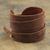 Men's leather wrap bracelet, 'Wari Warrior in Brown' - Men's Artisan Crafted Leather Wristband Bracelet (image 2) thumbail