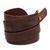 Men's leather wrap bracelet, 'Wari Warrior in Brown' - Men's Artisan Crafted Leather Wristband Bracelet thumbail