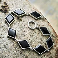 Onyx link bracelet,