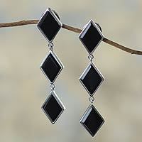 Onyx dangle earrings,
