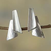 Sterling silver button earrings,