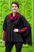 100% alpaca poncho, 'Ruby Valley' - 100% Alpaca Poncho with Cowl Neck and Sleeves (image 2) thumbail