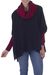 100% alpaca poncho, 'Ruby Valley' - 100% Alpaca Poncho with Cowl Neck and Sleeves (image 2b) thumbail