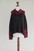 100% alpaca poncho, 'Ruby Valley' - 100% Alpaca Poncho with Cowl Neck and Sleeves (image 2d) thumbail