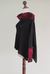 100% alpaca poncho, 'Ruby Valley' - 100% Alpaca Poncho with Cowl Neck and Sleeves (image 2e) thumbail