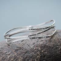 Sterling silver bangle bracelet,