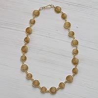 Gold plated filigree chain necklace,