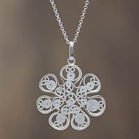 Sterling silver filigree necklace,