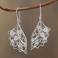 Sterling silver filigree earrings,