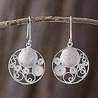 Sterling silver filigree earrings,