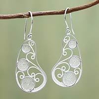 Sterling silver filigree earrings,