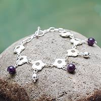 Amethyst charm bracelet,