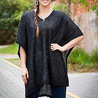 Alpaca blend poncho,