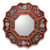 Reverse painted glass mirror, 'Wine Blossom Fiesta' - Burgundy Floral Reverse Painted Glass Wall Mirror (image 2a) thumbail