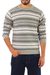 Men's 100% alpaca sweater, 'Mountain Mist' - Knitted Grey 100% Alpaca Wool Men's Sweater (image 2a) thumbail