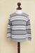 Men's 100% alpaca sweater, 'Mountain Mist' - Knitted Grey 100% Alpaca Wool Men's Sweater (image 2c) thumbail