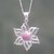 Rhodonite and sterling silver pendant necklace, 'Amaryllis' - Hand Crafted Rhodonite Flower Pendant Necklace from Peru thumbail