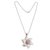 Rhodonite and sterling silver pendant necklace, 'Amaryllis' - Hand Crafted Rhodonite Flower Pendant Necklace from Peru (image 2a) thumbail