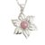 Rhodonite and sterling silver pendant necklace, 'Amaryllis' - Hand Crafted Rhodonite Flower Pendant Necklace from Peru (image 2b) thumbail