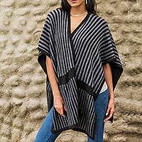Alpaca blend ruana cloak,