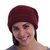 Alpaca blend hat, 'Andean Cherry' - Hand Knit Cherry Red Alpaca Blend Beanie Hat (image 2b) thumbail