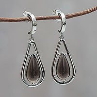 Obsidian dangle earrings,