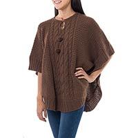 Alpaca blend poncho,
