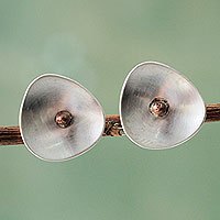 Sterling silver button earrings,