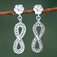 Sterling silver flower earrings,