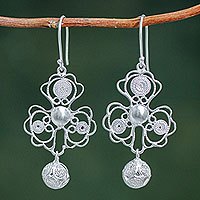 Sterling silver dangle earrings,