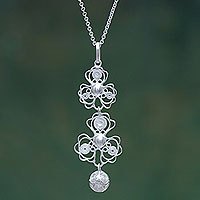 Sterling silver pendant necklace,