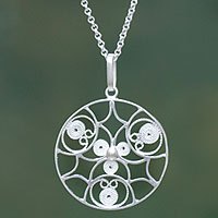 Sterling silver pendant necklace,