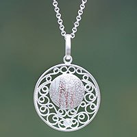 Sterling silver filigree necklace,