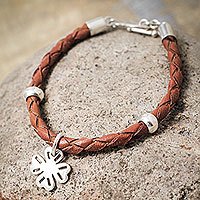Leather braided bracelet,