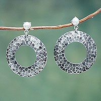 Sterling silver dangle earrings,