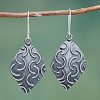 Sterling silver dangle earrings,