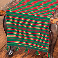 Alpaca blend table runner Festive Forest Peru