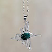 Chrysocolla pendant necklace,