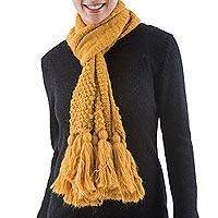 Alpaca blend scarf Exuberant Gold Peru