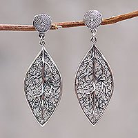 Sterling silver dangle earrings,