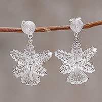 Sterling silver dangle earrings,