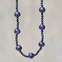 Lapis lazuli beaded necklace,